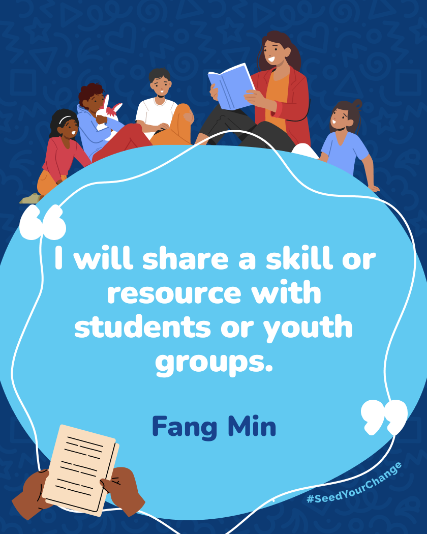 I will share a skill or resource with students or youth groups.