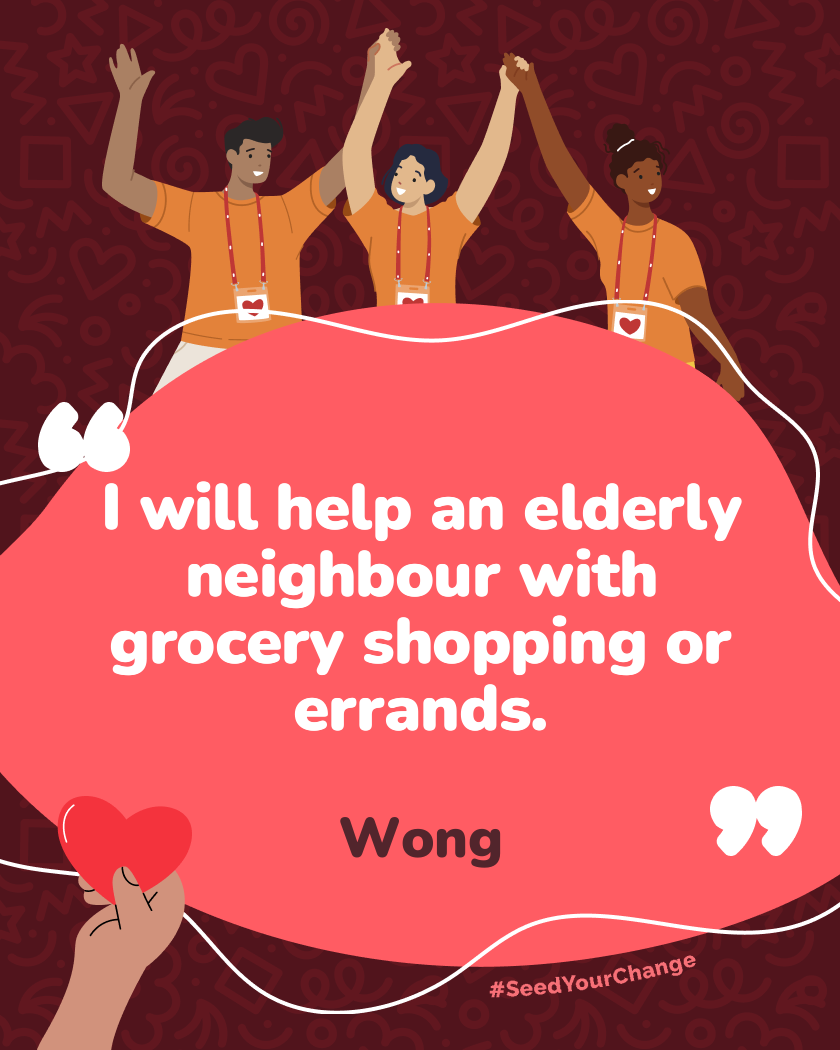 I will help an elderly neighbour with grocery shopping or errands.